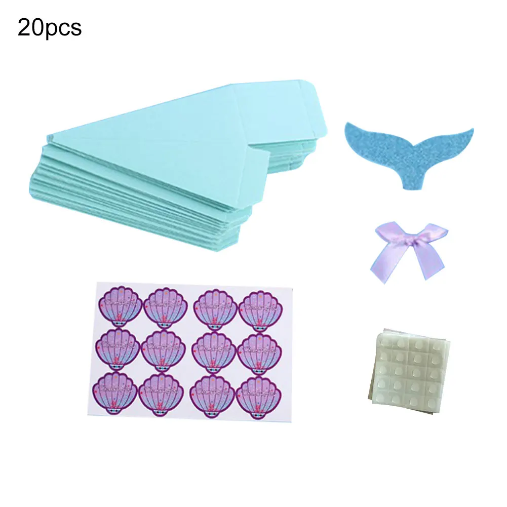 

20pcs Wedding Kids Gift Bag Decoration Tails Chocolate Baby Shower Paper Cookie Favor Bows Birthday Party Candy Box Bridal Snack