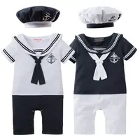 Umorden Newborn Baby Boys Navy Sailor Costume Rompers for Toddler Infant Short Summer Halloween Birthday Party Fantasia Outfit