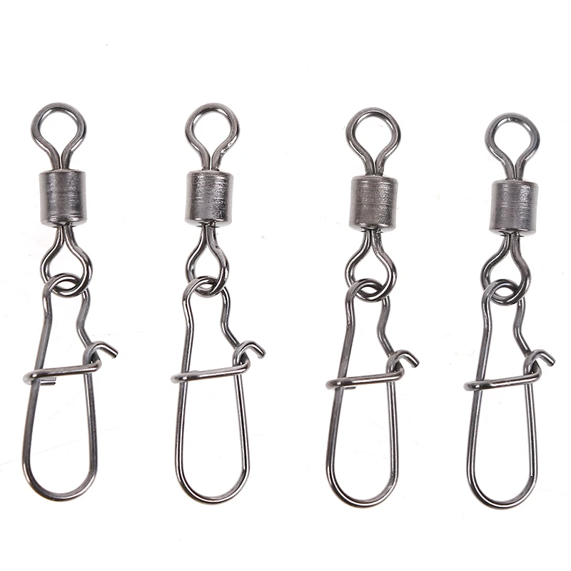 

200pcs/lot Stainless Rolling Swivel With Nice Snap MS+ZQ Hooks Lure Connector Sea Rock Fishing Swivels Snaps Tackle