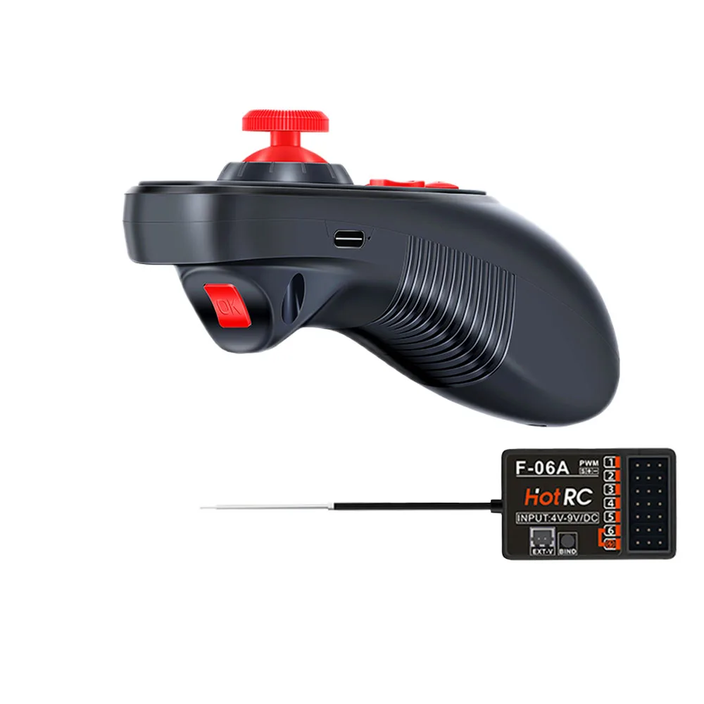 Фото HOTRC DS-600 DS-4A CT-6A 2,4 ГГц радиосистема передатчик пульт дистанционного управления F-06A F-04A GFSK приемник для модели рыбацкой лодки №5