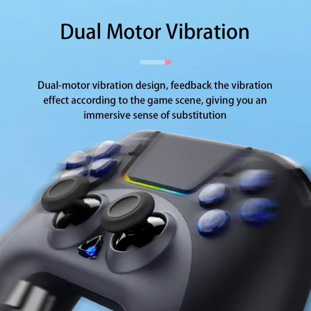 

Pc Joystick Automatic Connection 5v Gamepad Six-axis Color Led Light For Game Controller Charging 600mah