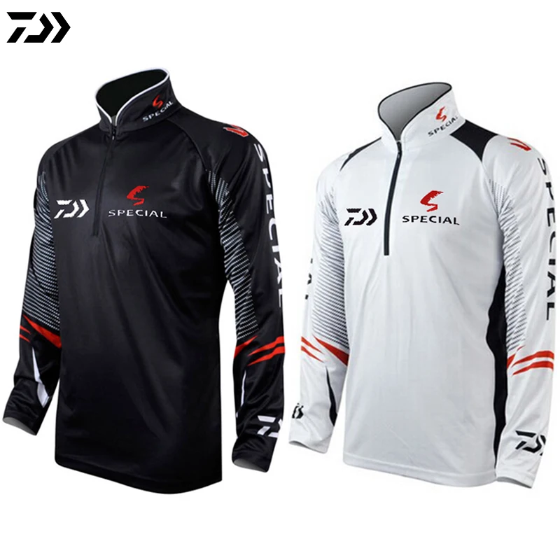 

Plus Size Stand Collar Fishing Clothing for Men Summer Breathable Dry Sun UV Protection Sportswear Outdoor Fishing Coat