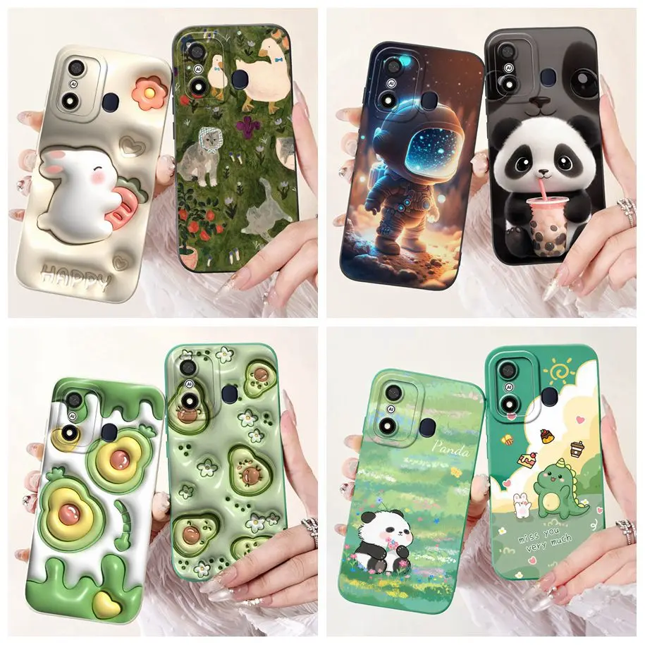 Мягкий силиконовый чехол для Itel A27 P17 A551L с изображением панды авокадо