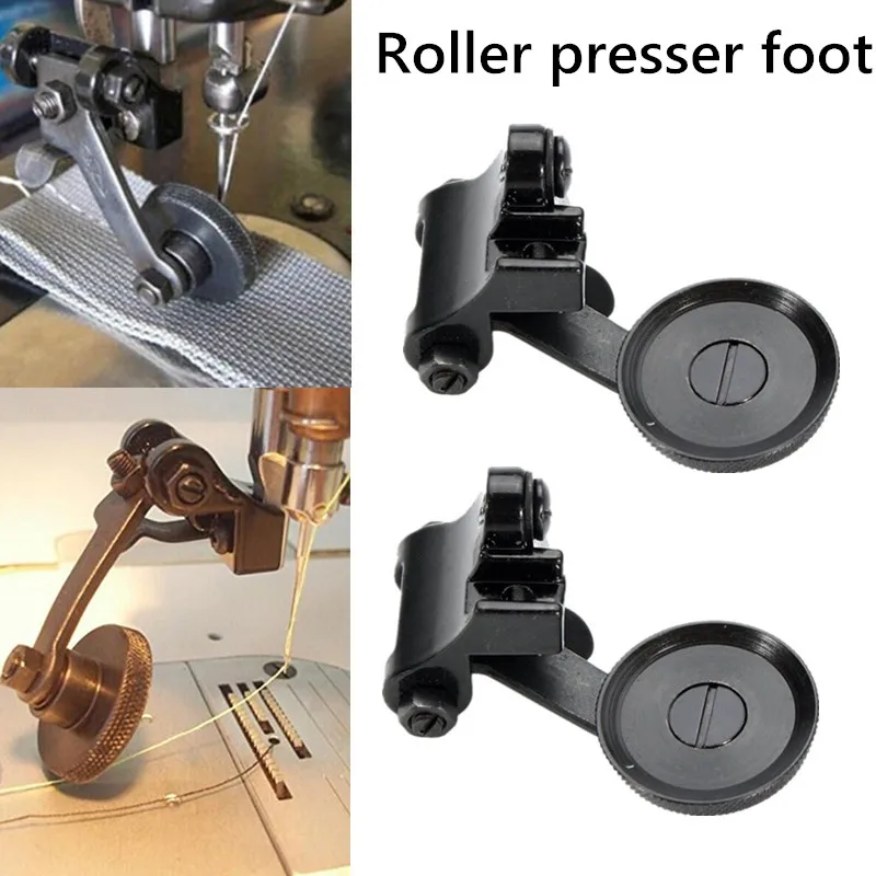 

3 Sizes Black Roller Presser Foot Flat Leather High Head Industrial Sewing Machine Sewing Accessories Quilting Tools