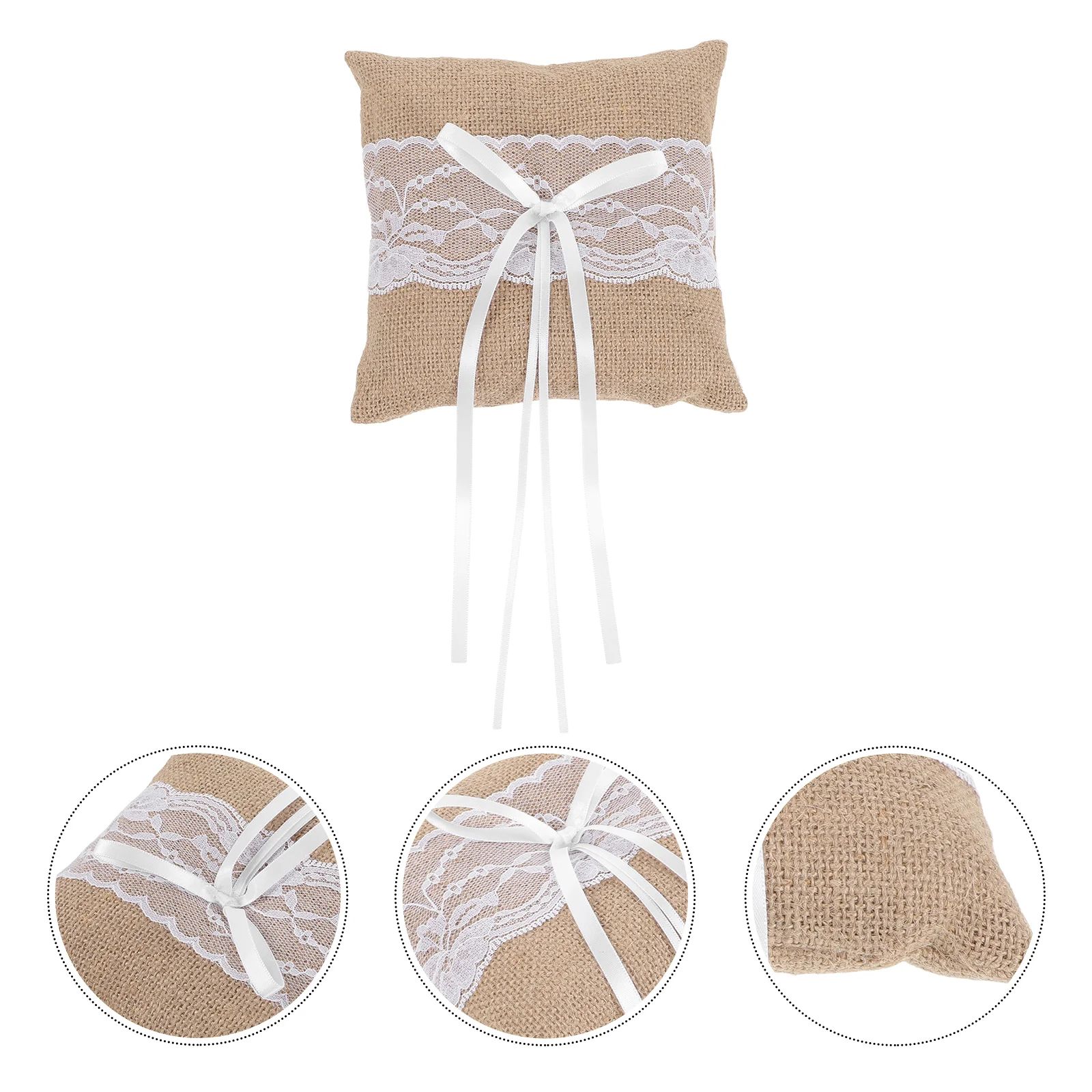 

Burlap Box For Proposal Cushion Pillow: Bridal Wedding Vintage Rustic 15cm Cushion Linen Gifts Wedding Holder