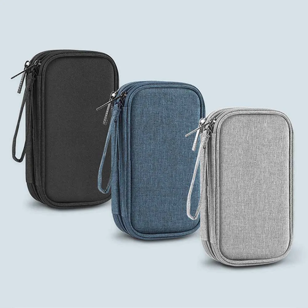 

Double Layer Data Cable Storage Bag Waterproof Mobile Power Headset Storage Box Travel Organizer Box for Electronic Accessories