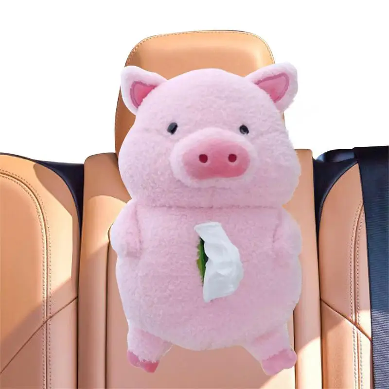 

Cute Car Tissue Box Holder Creative Plush Cartoon Animal Cat Tissue Box Hangable Paper Holder Sheep Piggy Napkin Box For Car