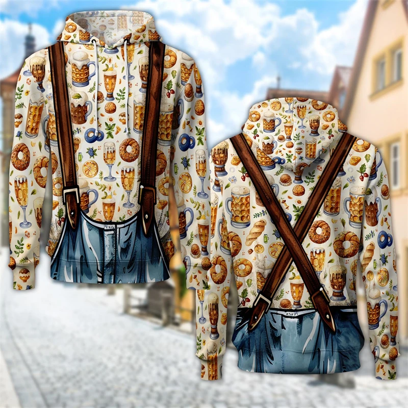 Пивной фестиваль 3D печать толстовки Костюм Октоберфест Баварская немецкая