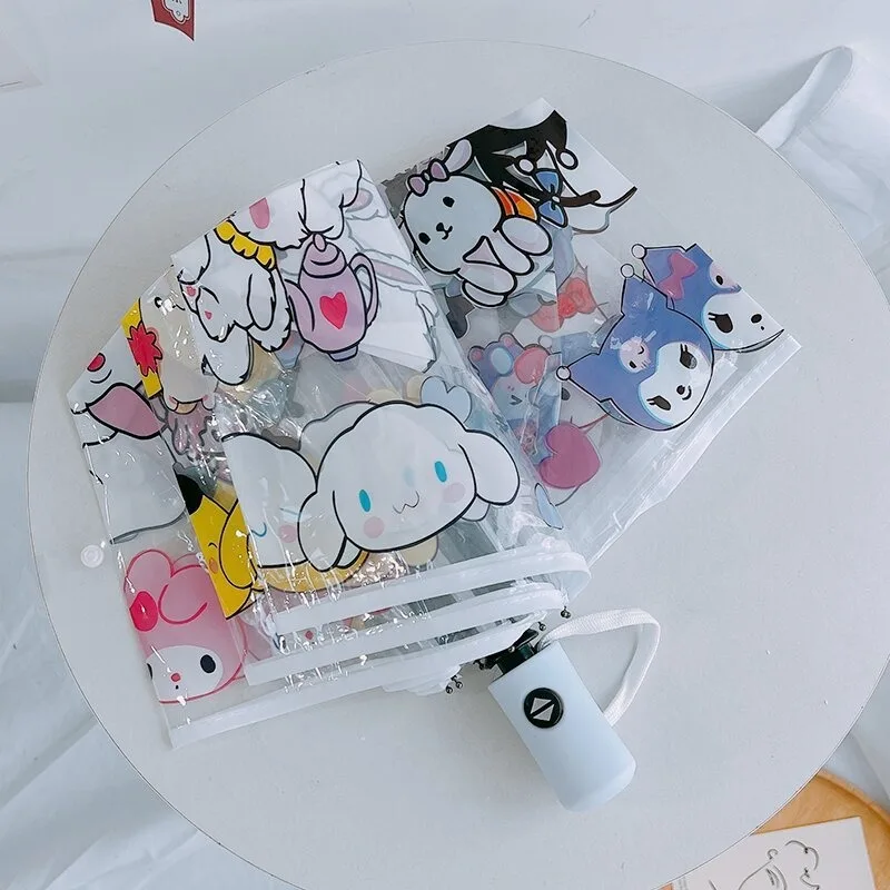 Sanrio складной автоматический зонтик Kawaii аниме Hello Kitty УФ-защита милый мультяшный