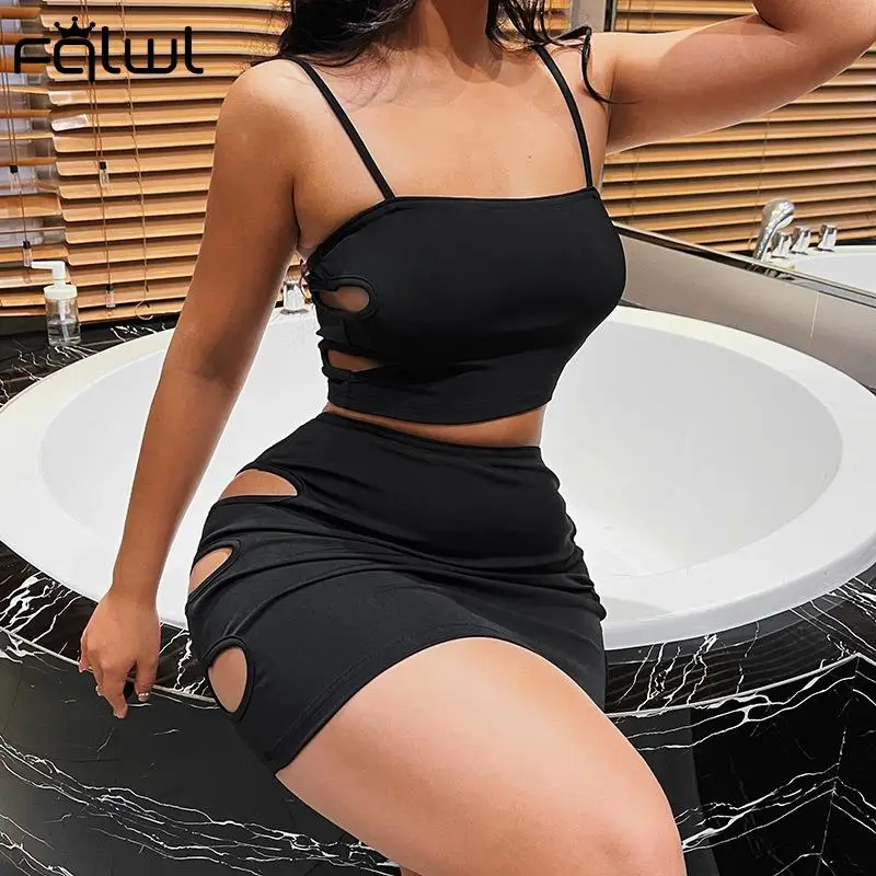 FQLWL летний сексуальный комплект из 2 предметов женский топ с открытой спиной