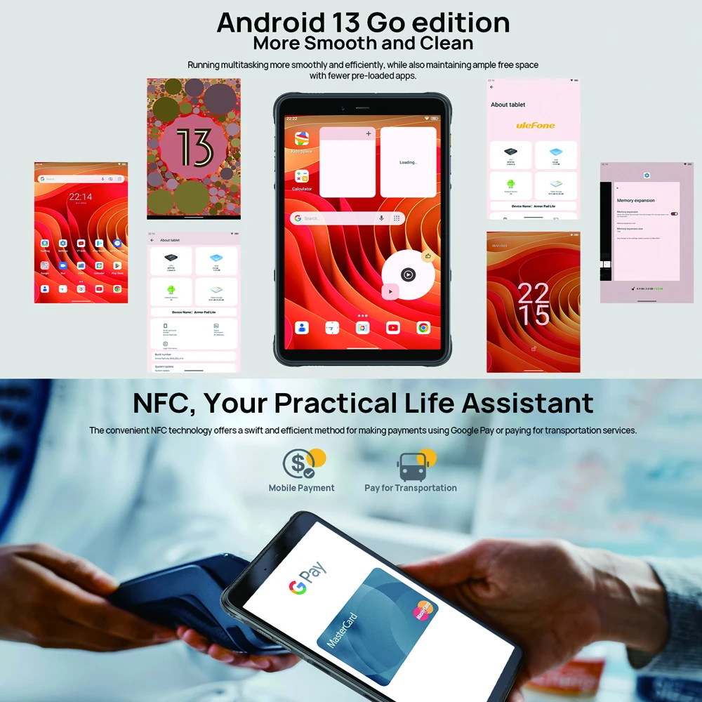 Планшет Ulefone Armor Pad Lite 8&quot 3/32ГБ Wi-Fi+5G Android
