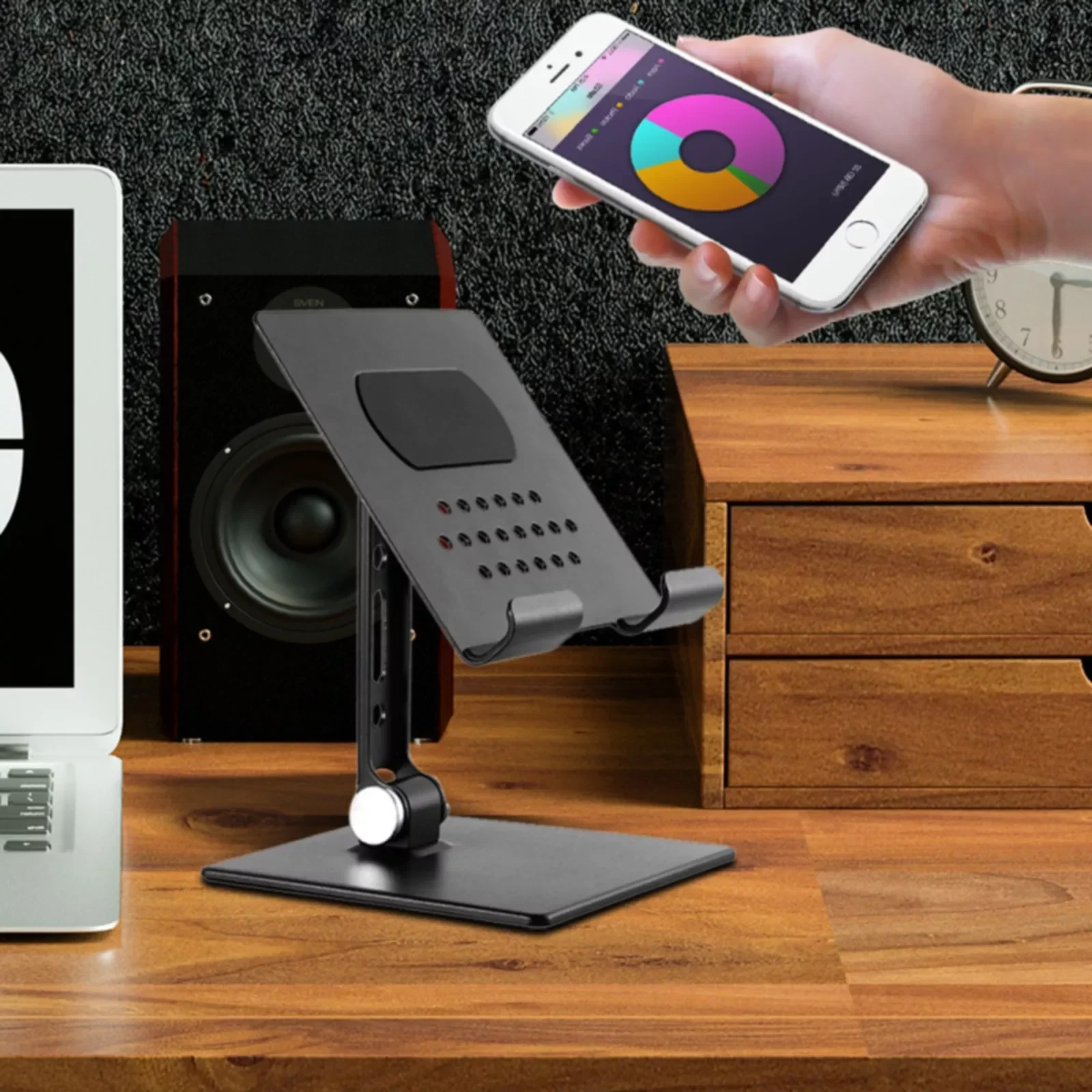 

Holder for Mic Stand Cell Stand Angle Adjustable Cell Stand For Desk Compatible With Arbitrary Holder