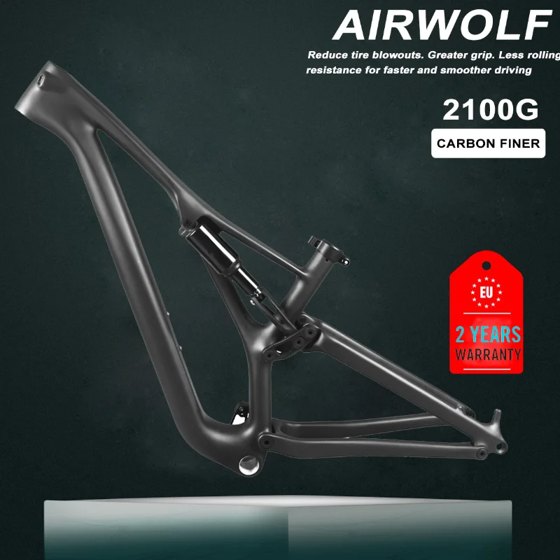

Горный велосипед AIRWOLF, углеродная рама размером x мм, семейная велосипедная Рама с дисковым тормозом, максимальный размер шины дюйма, гарантия 2 года
