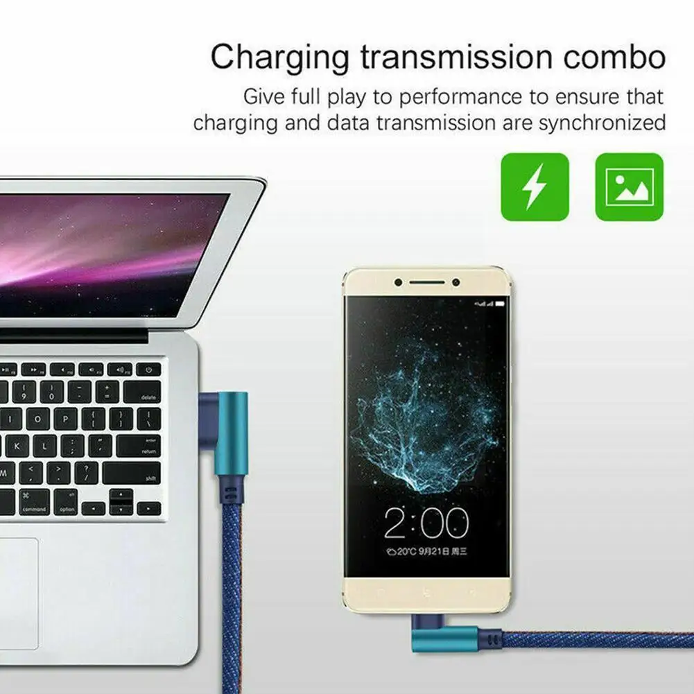 

Type C Mobile Phone Data Cable Double 90 Degree Elbow Cowboy Type-c Android Usb3.1 High-speed Transmission For Onepl S3v2