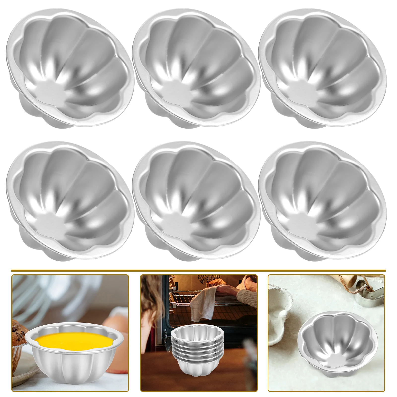 

6 Pcs Small Pudding Molds Cakesicles Mold Metal Baking Molds Caramel Molds Cake Mold Medium Jelly Making Molds