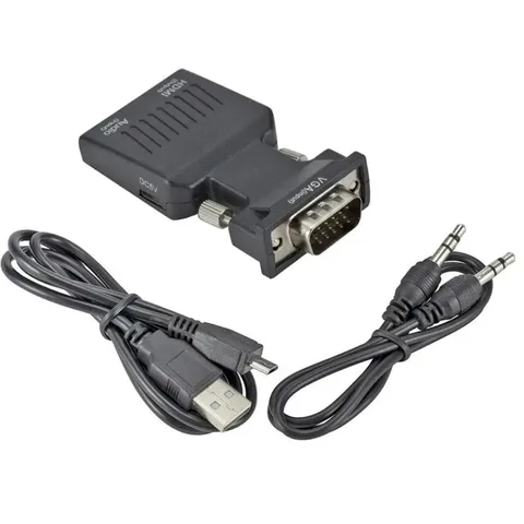 Видеоадаптер VGA (штекер)/HDMI (разъем), BGGQGG, с аудиокабелем, 720/1080p, для HDTV, монитора, проектора, ПК, ноутбука