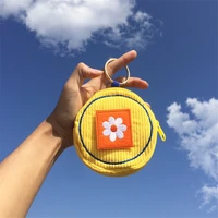 keychain corduroy lanyard embroidery keycord mini coin pouch accessories cute headphone storage bag pendant key chain lanyard