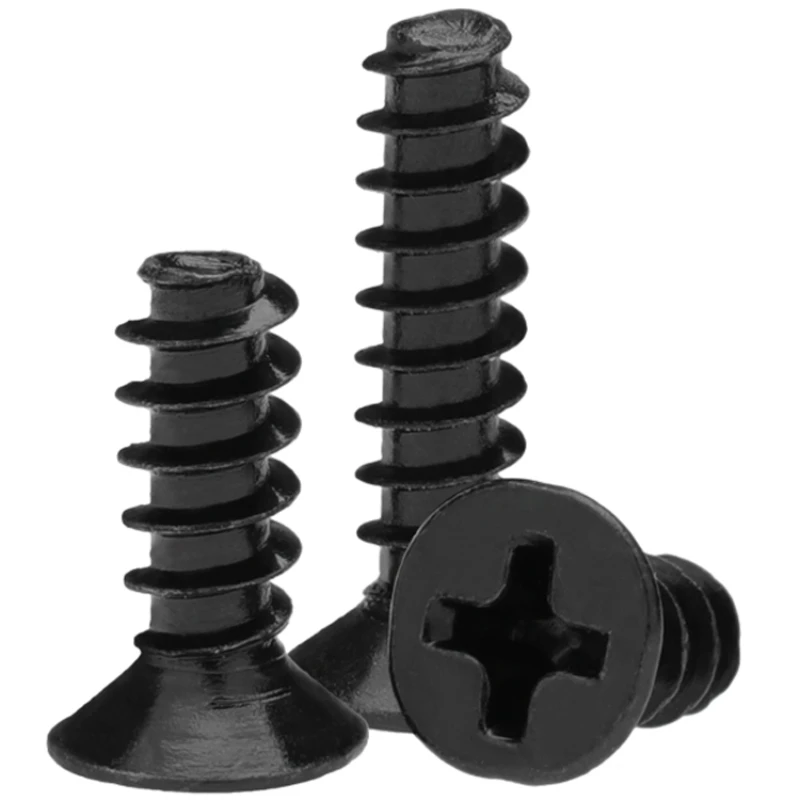 Винты с потайной головкой KB плоские винты черные цинковые/никелированные