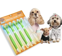 dog toothbrush finger set canine toothbrush kit for dental care with 3 silicone finger brush 3 sided pet tooth brush