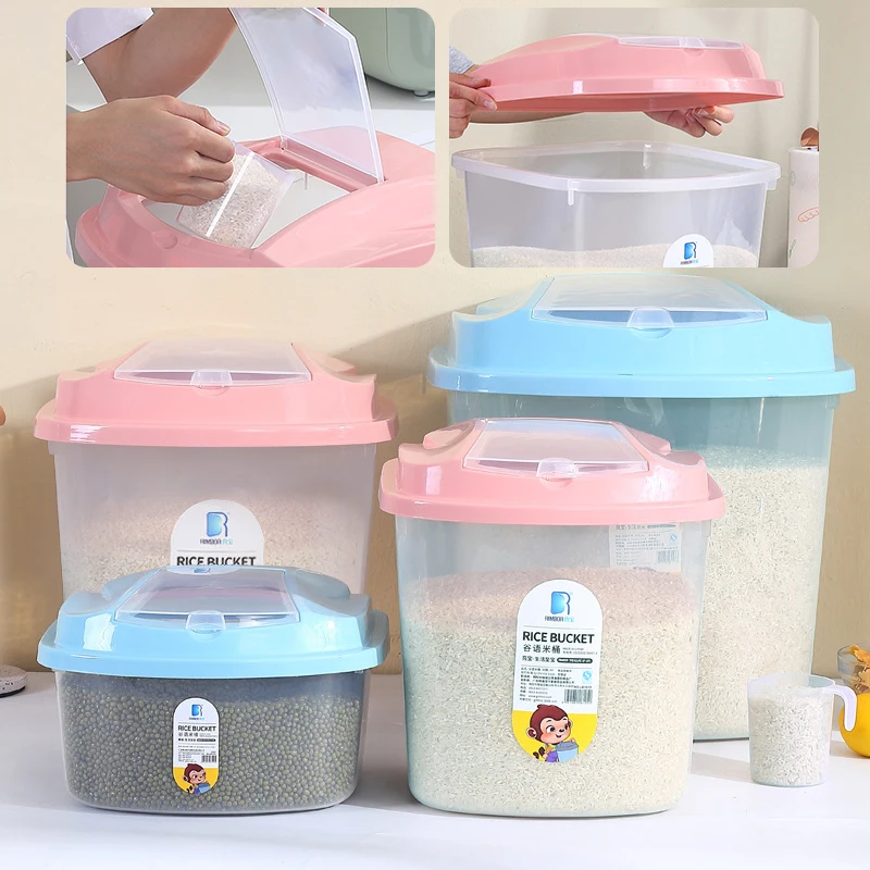 

Insect-Proof Moisture-Proof Rice Bucket Kitchen Organizer Food Storage Container Household Item Grain Dispenser Rice Storage Box