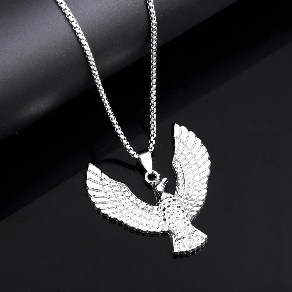 

V & YIDOU hip hop stainless steel necklace fashion personality eagle pendant men's and women's sweater chains NKT27