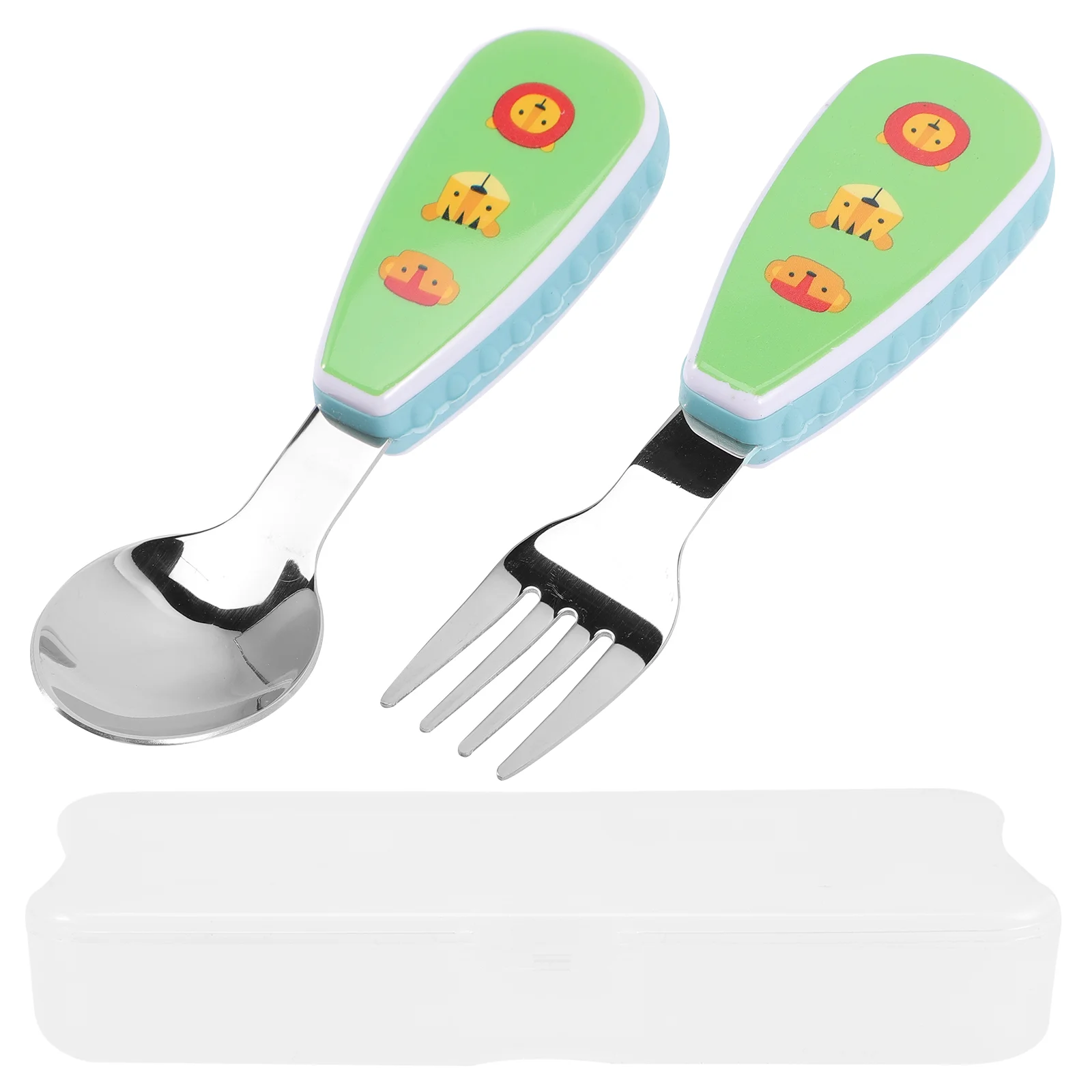 

1 Set Toddler Utensils Cartoon Baby Forks and Spoons Eating Training Utensils