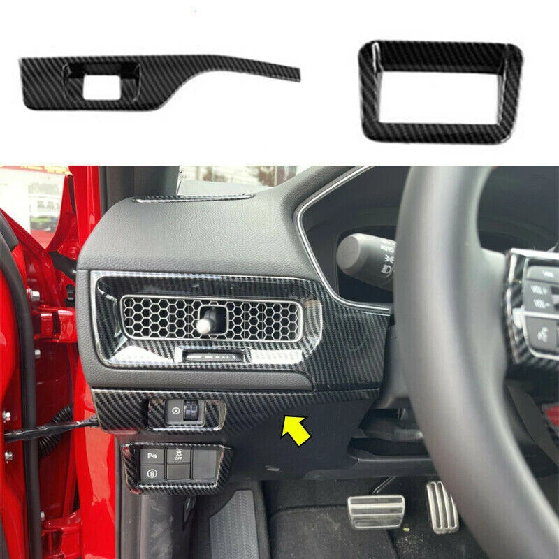 do Hondy Civic 11 2022 ABS у стилі вуглецевого волокна кнопка для фар рамка накладка набор