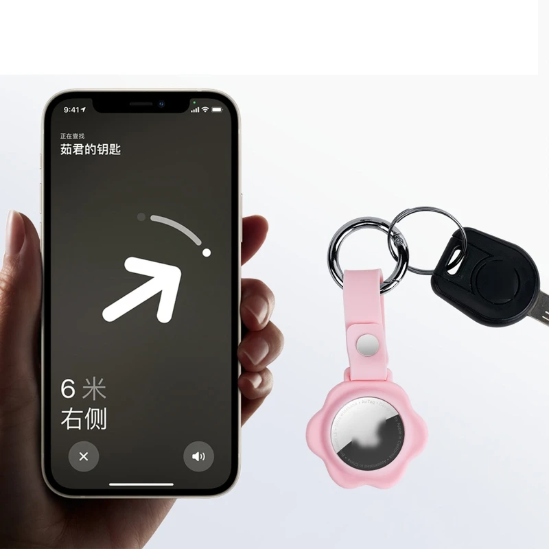 

Cat Claw Silicone Case Protector Protective Cover Anti-lost Protection Sleeve with Key Ring for Apple Airtag Tracker Positioning