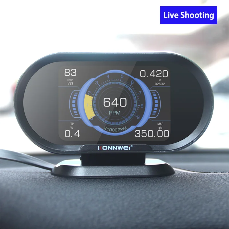 Диагностический инструмент KONNWEI KW206 для автомобилей OBD2, HUD 2-в-1, очистка кодов неисправностей, тест датчика 02, оповещение о превышении скорости, поиск DTC, инструменты для определения пробега. (art.: 3920d7ee2f02e) - 3920d7ee2f02e