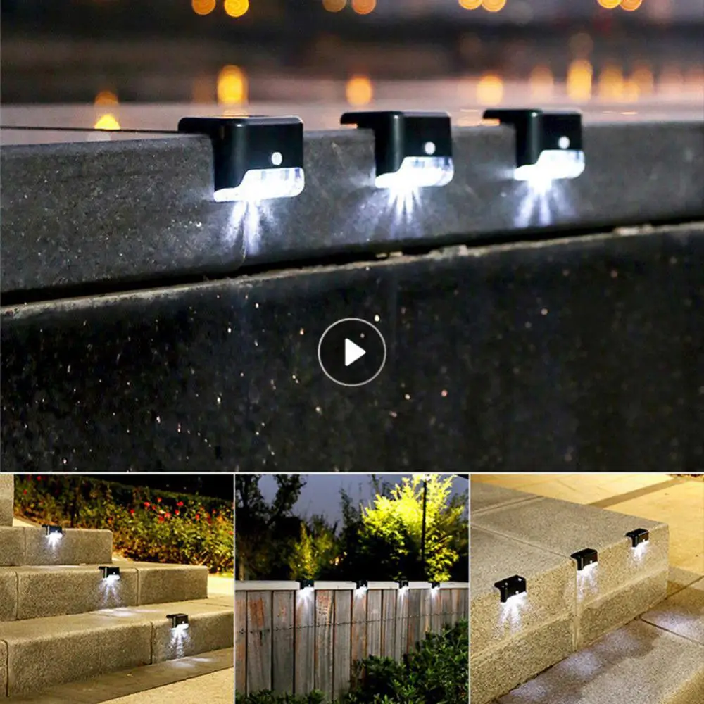 

Garden Landscape Step Deck Lights LED Solar Lamp Balcony Fence Lights Outdoor Street Step Light Waterproof Stair Wall Lighting