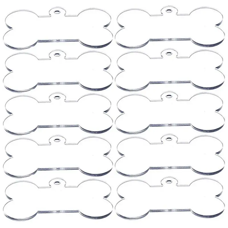 Acrylic Bone Ornament Acrylic Dog Ornaments 10PCS Dog Bone Ornaments For Christmas Tree DIY Craft Holiday Tags Party Decorations