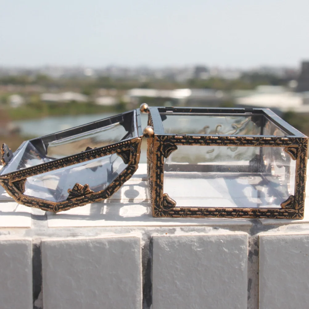 Винтажный прозрачный ящик для хранения ювелирных изделий