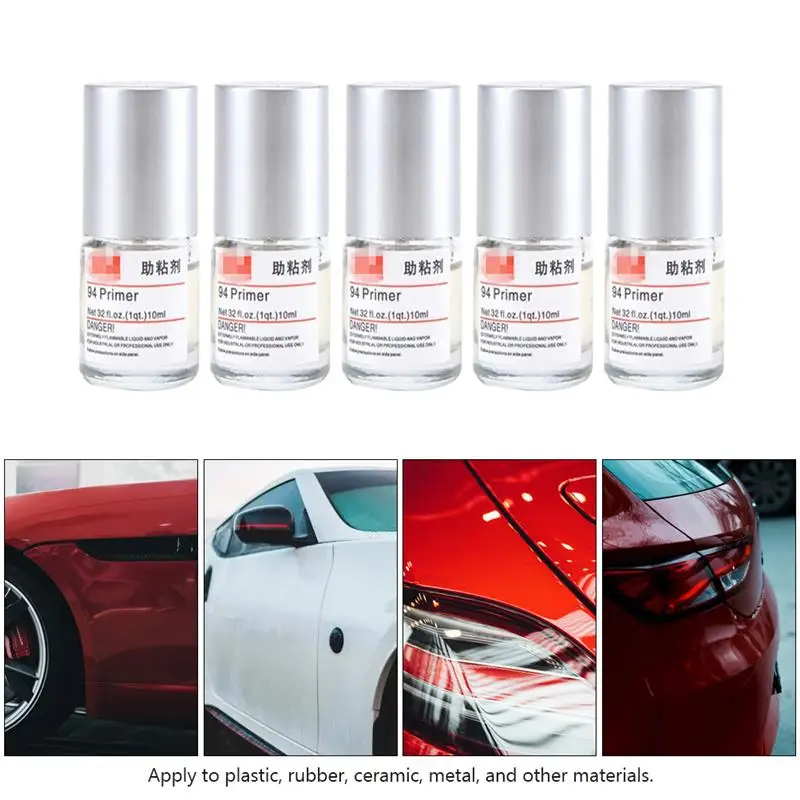 

5 Bottles Adhesion Promoter Automotive 10ML Adhesive Tape Primer Glue Enhancers Strong Automotive Adhesion Promoter