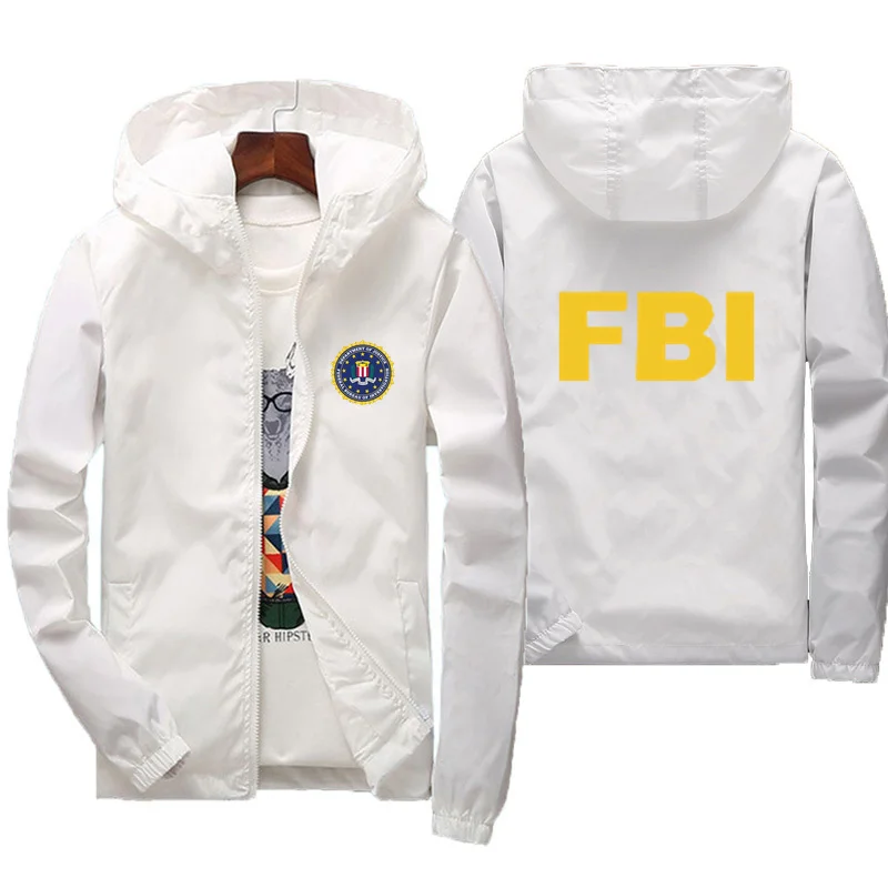 Fashion Zipper Men Women Hoodies Jacket FBI Print Sport Hip Hop Casual Zip Up Unisex Long Sleeve Hoodie Coat Top 7XL