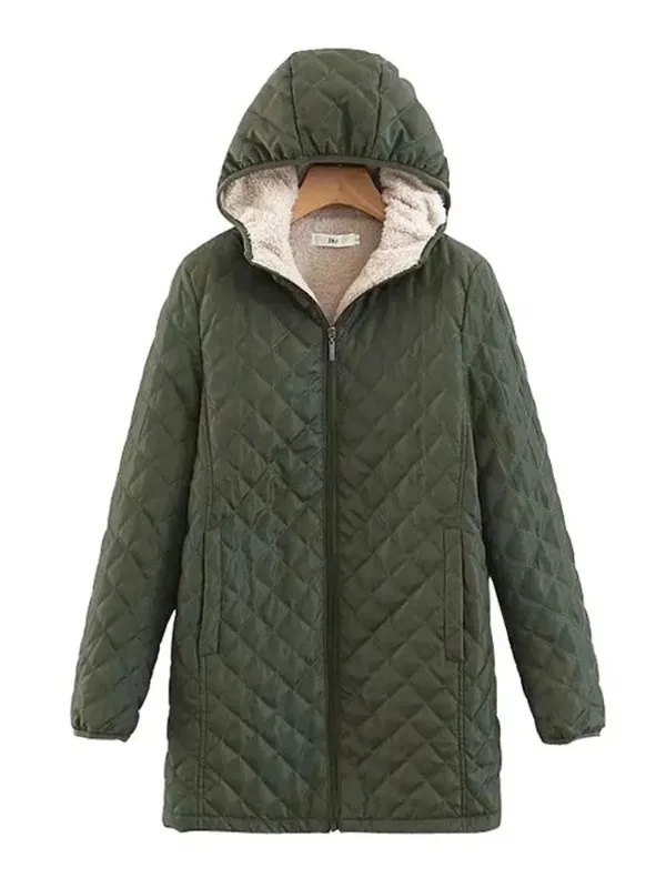 

Women Winter Clothes Hooded Ladies Quilted Coats Elegant Fashion Cotton Padded Long Parkas Thick Warm Velvet Jackets Outerwear