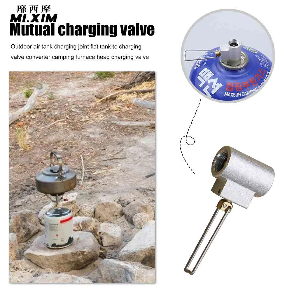 

Адаптер для заправки газа для кемпинга на открытом воздухе, коннектор для газовой канистры, аксессуары для газовой плиты, Легкая транспорти...