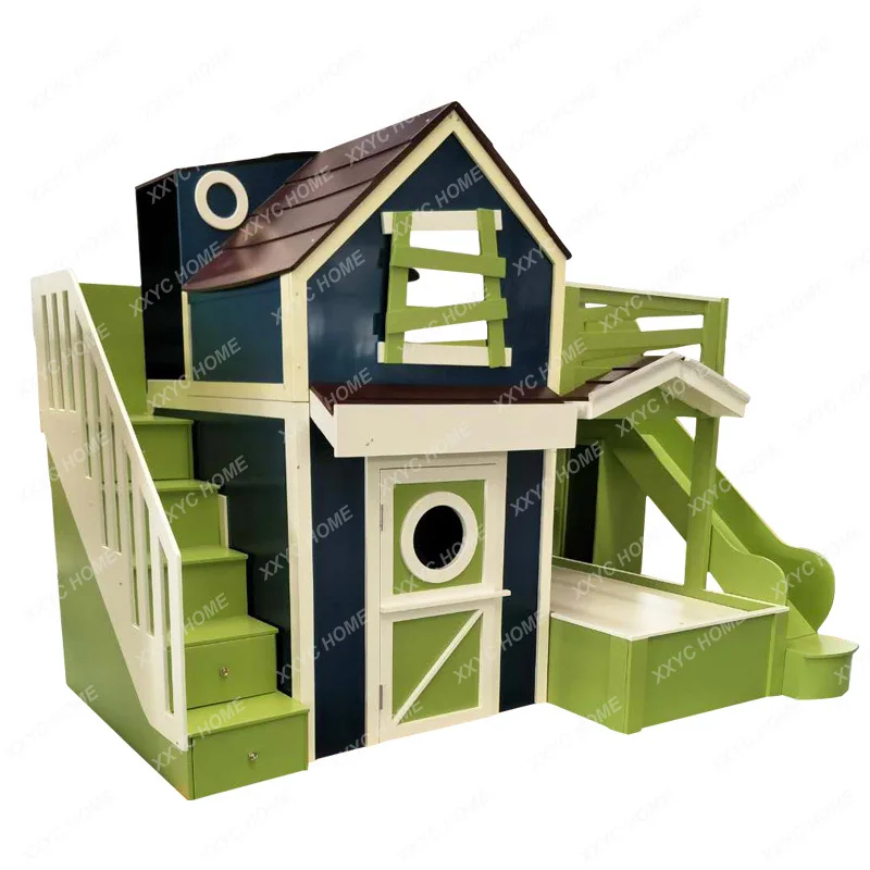 Кровать в мультяшном стиле Роскошная детская двухъярусная кровать из цельной