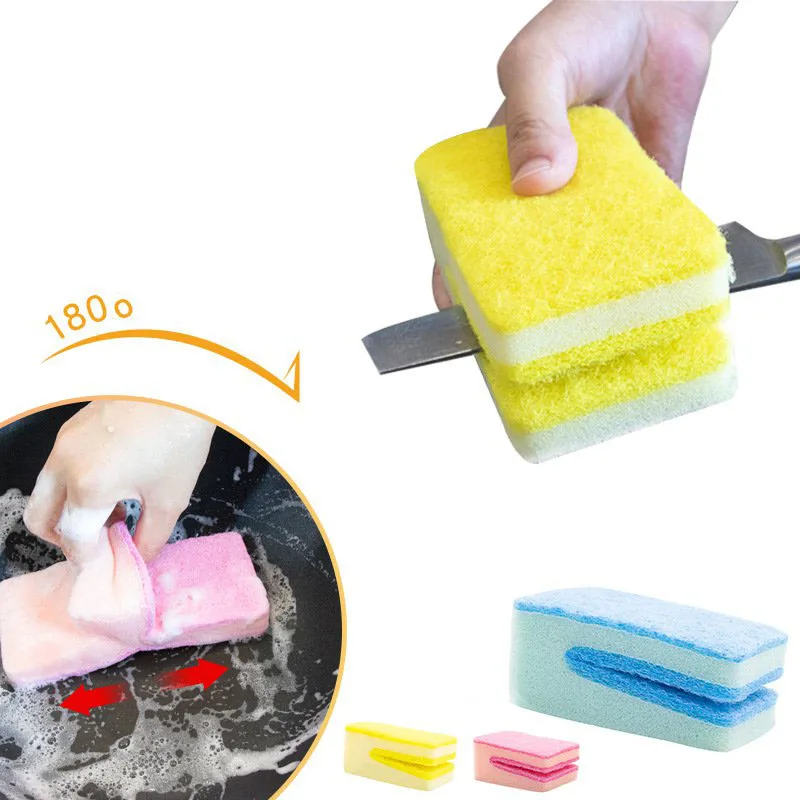 

U-mouth Kitchen Knife Blade Dishwashing Sponge Double-sided Cleaning Magic Wipe Kitchen Dishwasher Brush Pot Cleaning Cloth