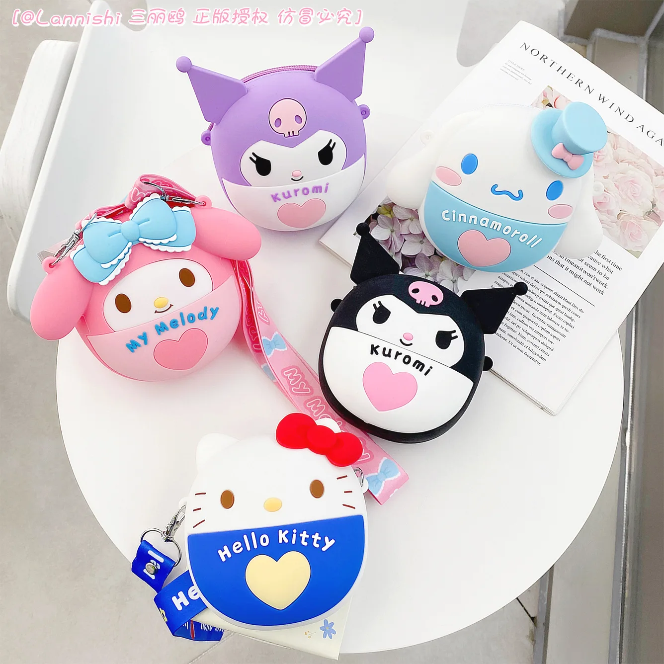 Kawaii Sanrio My Melody Kuromi Cartoon Bag Anime Cinnamoroll Handbags Girl Ourdoor Cute Hello Kitty Heart Capsule Cosmetic Bags