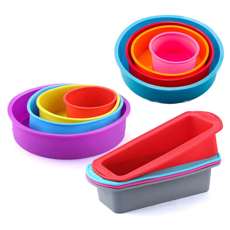 

Round Shape Rectangular Silicone Bread Pan Cake Silicone Cake Mold Round Shape Mold 12 Holes Muffin Cupcake Baking Pans Mold