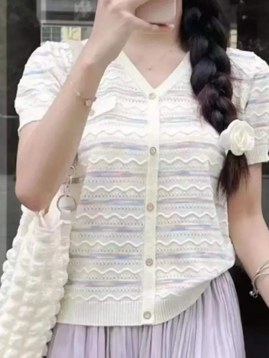 Новый высококачественный свободный повседневный кардиган 2024 женский