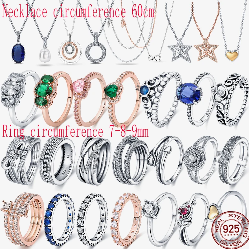

New 925 Sterling Silve Necklace Rings For Women Fashion Popular Zircon Lucky Heart Rings For Women Jewelry Making Ring 2022trend