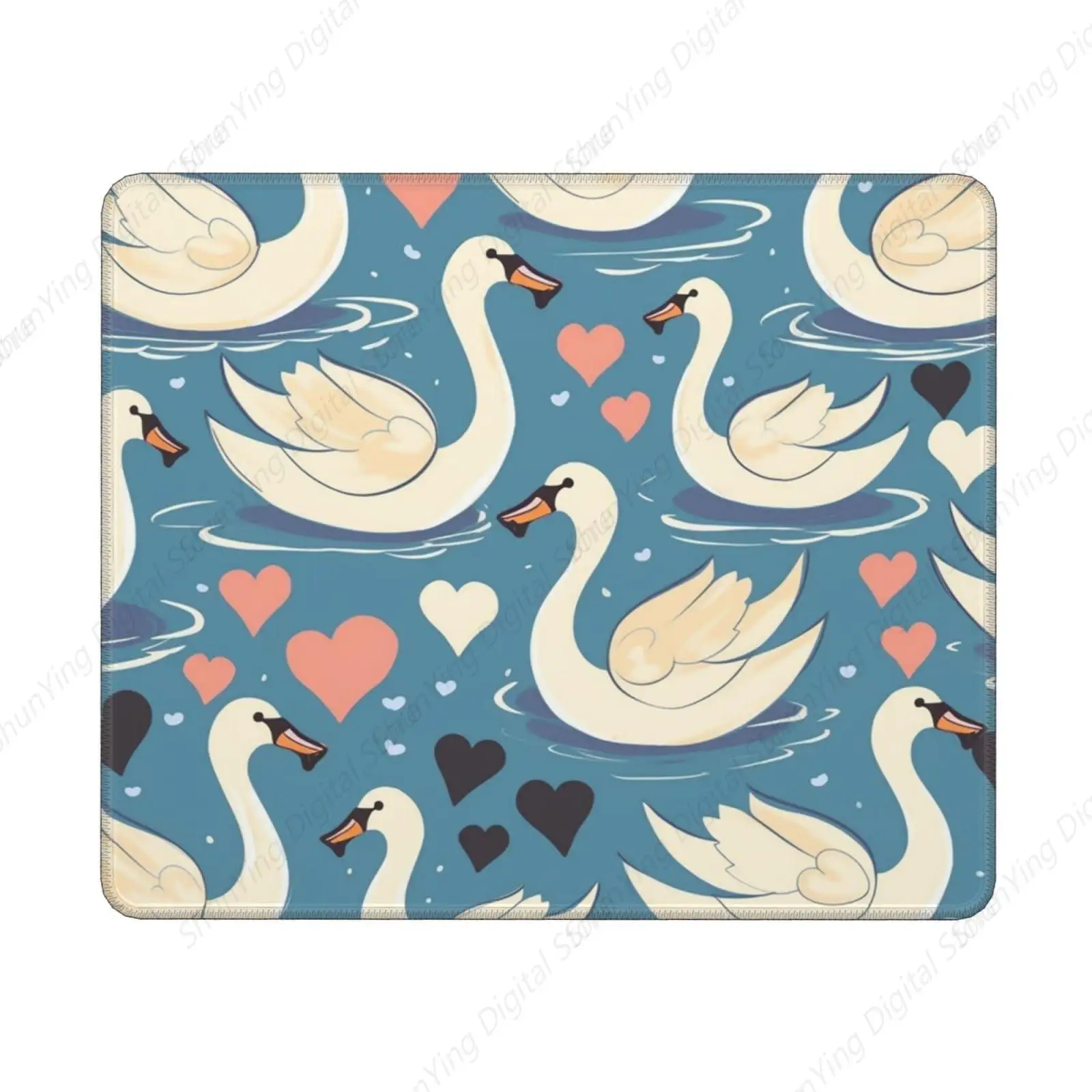 Противоскользящий коврик для мыши с резиновым игровым столом милым лебедем