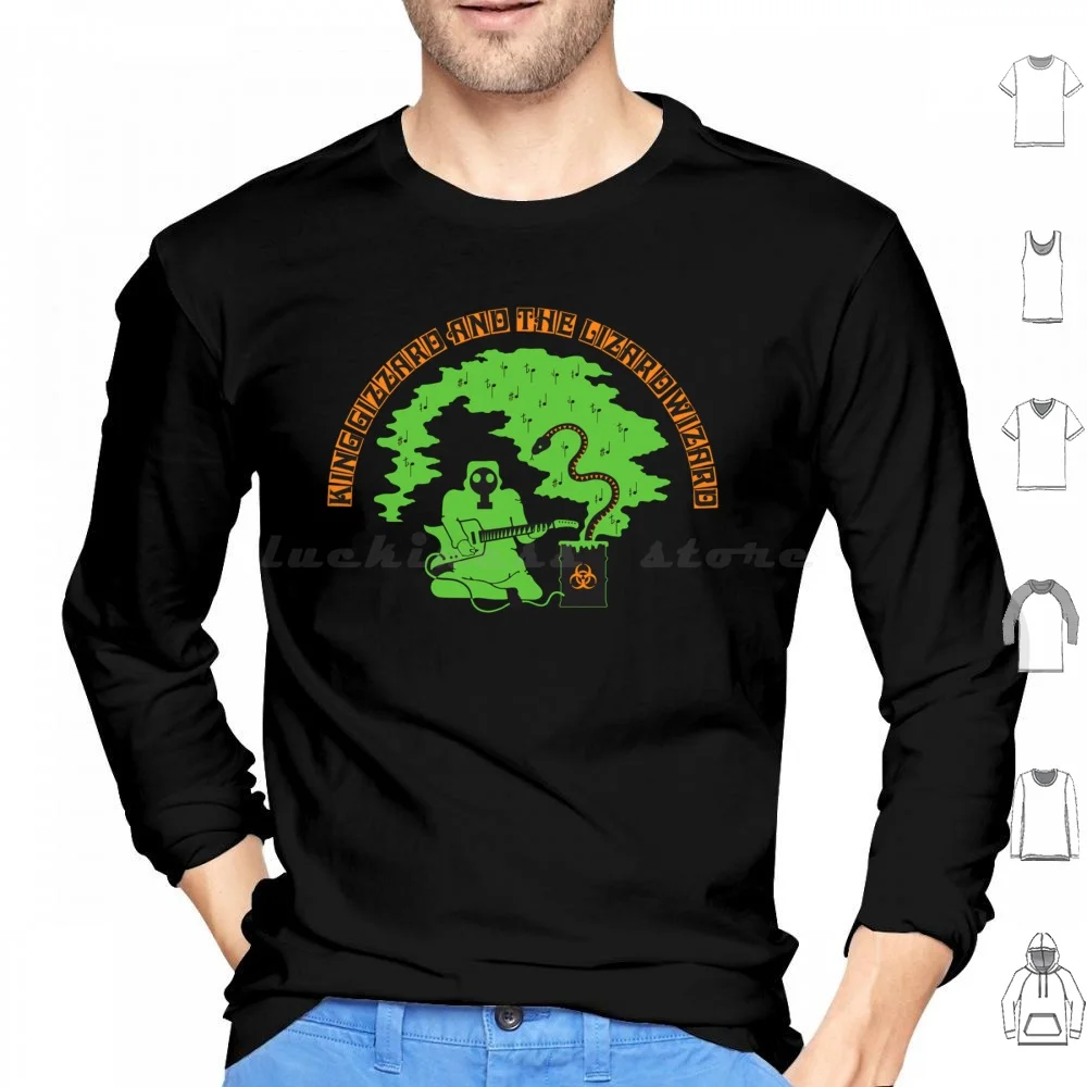 

King Gizzard Flying Microtonal Banana-Green And Orange Hoodies Long Sleeve King Gizzard And The Lizard Wizard King