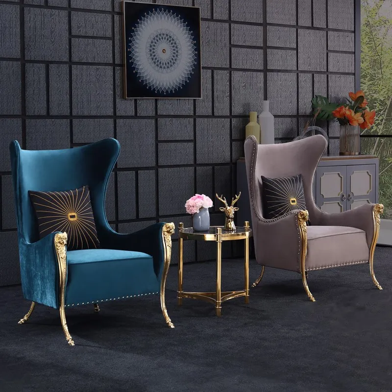 

Fabric single person sofa chair Simple modern living room armchair High back chair Leisure tiger chair