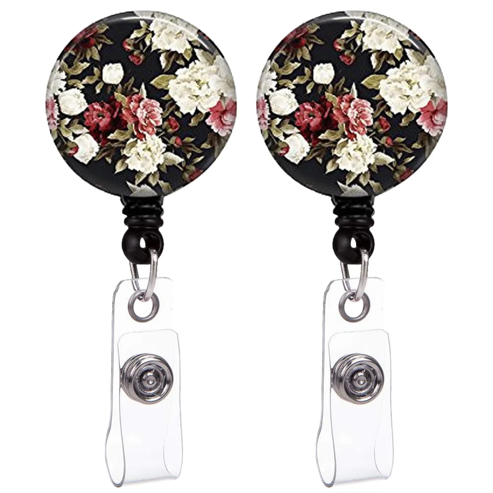 

2pcs Retractable Badge Alligator Clip Student Cards Clip Student Cards Holder