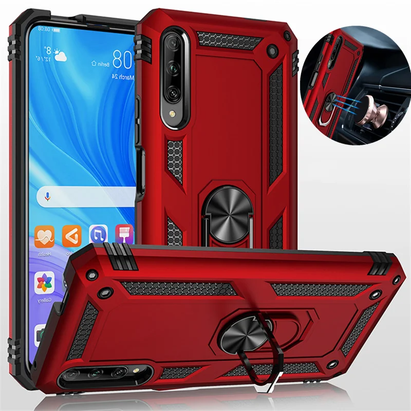 

For Huawei Y8S Y9S Y9A Case Shockproof Armor Case for Huawei P Smart 2019 2020 Honor 9X Pro Stand Holder Car Ring Phone Cover