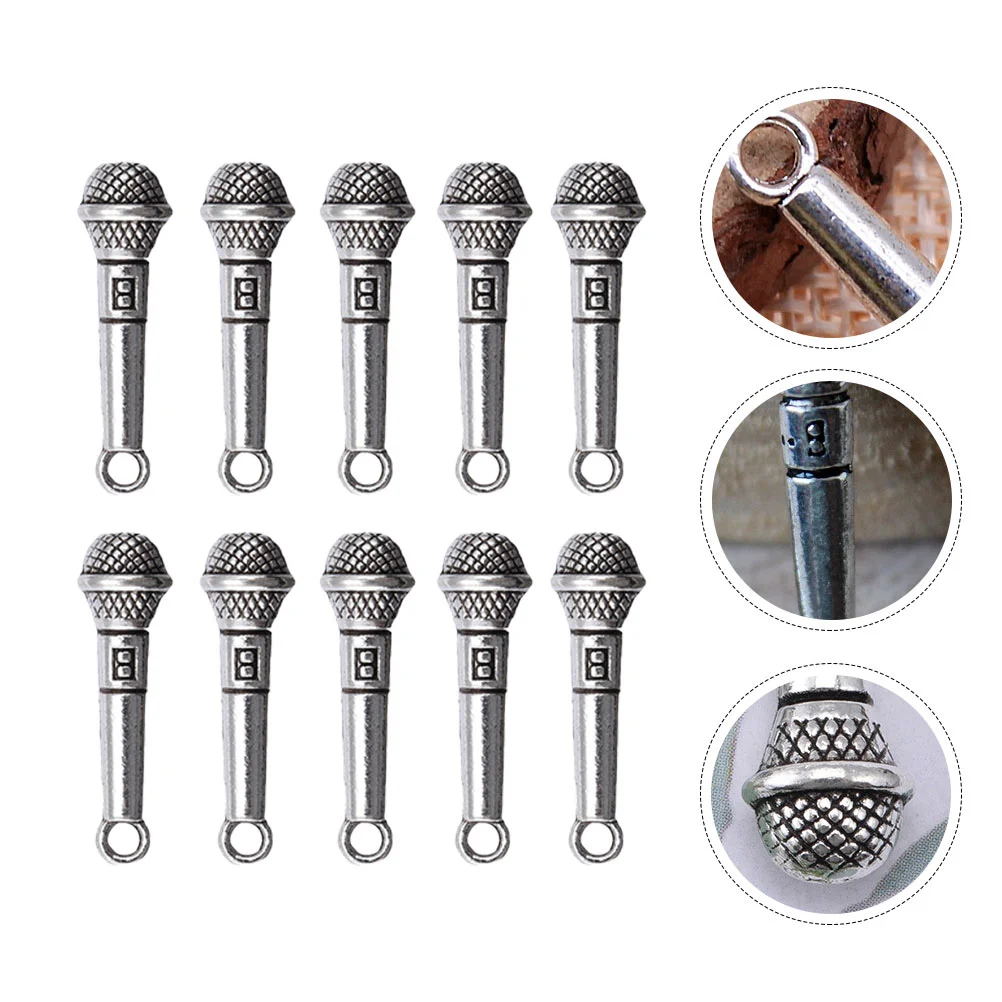 

Bronze Microphone Charms Simulation Kids Mini Toys Microphones Accessories