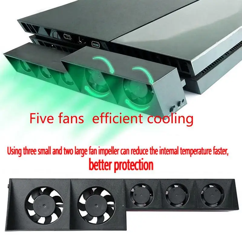 

PS4 5 Cooling Fan 5 Fans USB External Cooler Temperature Control for Sony Playstation PS 4 5 Game Console