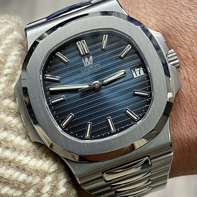 

Top Quality Men's Watch Blue Dial Automatic Mechanical Movement Sapphire Glass Stainless Steel Waterproof Mens Wristwatches